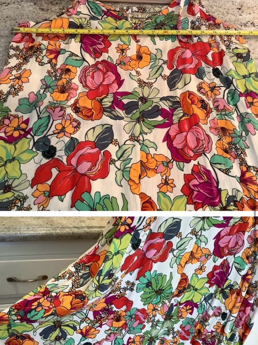 MSK Cream Jumpsuit with Multicolor Floral Print - Picture 8 of 9